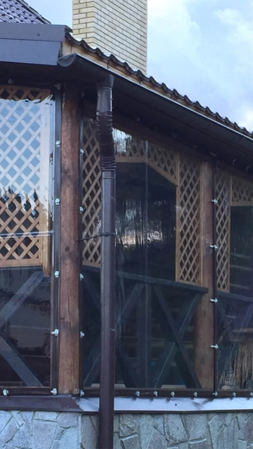 Обогрев террас с пвх окнами и предотвращение запотевания ✪ Мягкие окна Wood Luxury Николаев